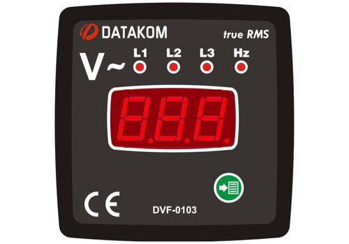 DVF-0103 вольтметр-частотомер, 3-фазный, Типоразмер: 72х72 мм, фото 1 